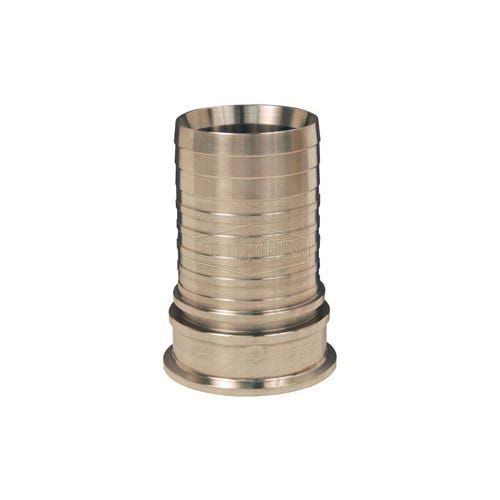 Dixon® CSSR150-3A Sanitary Crimp Stem, 1-1/2 in Nominal, Clamp End x Hose Shank End Style, 316 Stainless Steel
