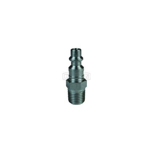 Dixon® D2BM3 DF Series Industrial Male Quick Disconnect Pneumatic Plug, 3/8-19 Nominal, Quick Disconnect Plug x BSPT, 500 psi Pressure, Steel