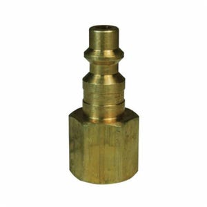 Dixon® D4F4-B DF Series Industrial Interchange Quick Disconnect Pneumatic Nipple, 1/2 in Nominal, Quick Disconnect Plug x FNPT, 500 psi Pressure, Brass