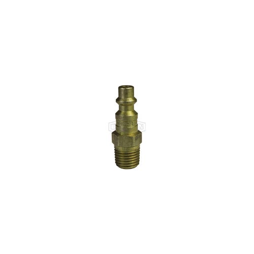 Dixon® D3M3-B DF Series Industrial Male Quick Disconnect Pneumatic Plug, 3/8-18 Nominal, Quick Disconnect Plug x NPTF, 300 psi Pressure, Brass