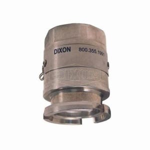 Mann-Tek by Dixon® DDA075AL Dry Disconnect Adapter Tank Unit with FKM (FPM) Seals, 3/4 in Nominal, Adapter x FNPT End Style