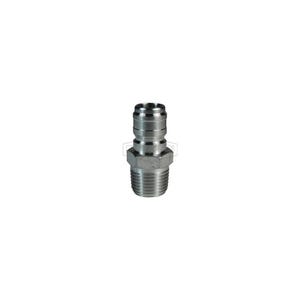Dixon® E1M1-S DQC E Straight Through Interchange Male Plug, 1/8-27 Nominal, NPTF, 303 Stainless Steel