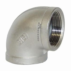 Dixon® EL90150SS Threaded 90°  Pipe Elbow, 1-1/2 in Nominal, FNPT End Style, 150 lb, 316 Stainless Steel