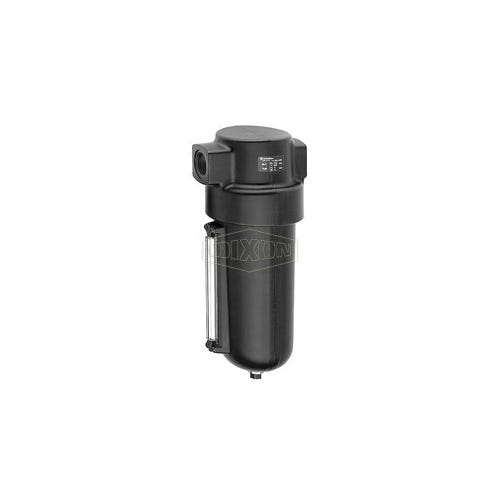 Dixon® F17-800M Jumbo Compressed Airline Filter with 1/4 Turn Manual Drain and Pyrex® Sight Glass, 1 in Port, 425 scfm, 40 micron
