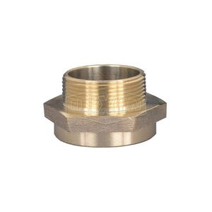Dixon® FM1076 Hex Nipple, 1 x 3/4 in Nominal, FNPT x Male Garden Hose Threaded, Cast Brass, Domestic