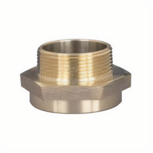 Dixon® FM2015F Reducing Hex Nipple, 2 x 1-1/2 in Nominal, Brass, FNPT x Male NH NST End Style, Domestic