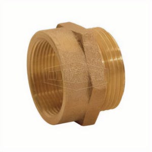 Dixon® FM25F25T Hex Female to Male Nipple, 2-1/2 in, Brass, Female NST (NH) x MNPT, Domestic