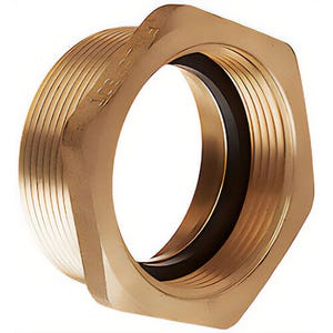 Dixon® FM25F30T Reducing Hex Nipple, 2-1/2 x 3 in, Brass, Female NST (NH) x MNPT, Domestic