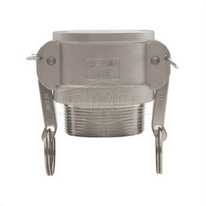 Dixon® G200-B-SS Type B Cam and Groove Coupler, 2 in Nominal, Female Coupler x MNPT End Style, 316 Stainless Steel, Import
