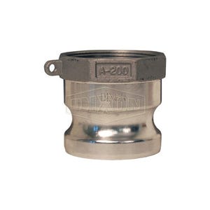 Dixon® G400-A-AL Type A Cam and Groove Adapter, 4 in, Male Adapter x FNPT, Aluminum