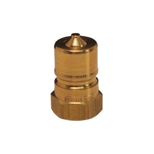 Dixon® H6F6-B H Series Interchange Poppet Valve Plug, 3/4-14 Nominal, FNPT, Brass, Domestic