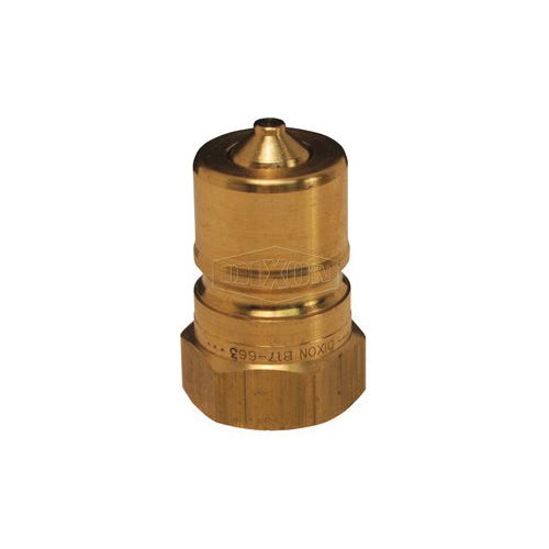 Dixon® H8F8-B H Series Interchange Poppet Valve Plug, 1-11-1/2 Nominal, FNPT, Brass, Domestic