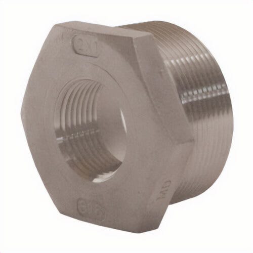 Dixon® HB7550SS Threaded Reducer Hex Bushing, 3/4 x 1/2 in Nominal, MNPT x FNPT End Style, 150 lb, 316 Stainless Steel
