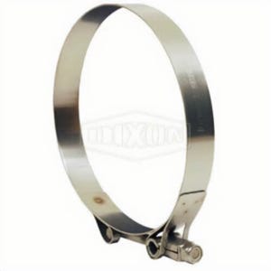 Dixon® HSTBC700 Heavy Duty T-Bolt Clamp, 6-3/4 to 7-1/16 in Nominal, 0.04 in Thick, 300 Stainless Steel, Domestic