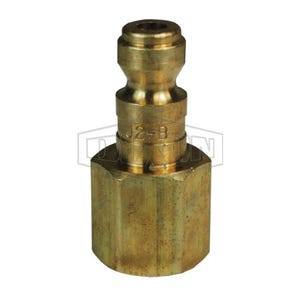 Dixon® J2F2-B Tru-Flate Automotive Female Quick Disconnect Pneumatic Plug x NPTF, 1/4-18 Nominal, 300 psi Pressure, Brass