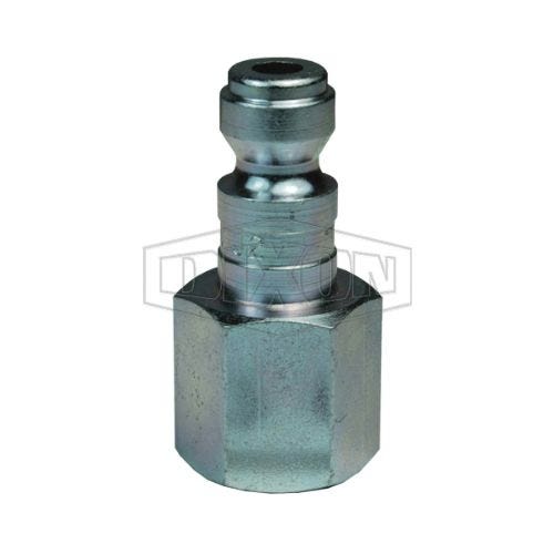 Dixon® J2F2 J Series Tru-Flate Automotive Female Quick Disconnect Pneumatic Plug, 1/4-18 Nominal, Quick Disconnect Plug x NPTF, 500 psi Pressure, Steel