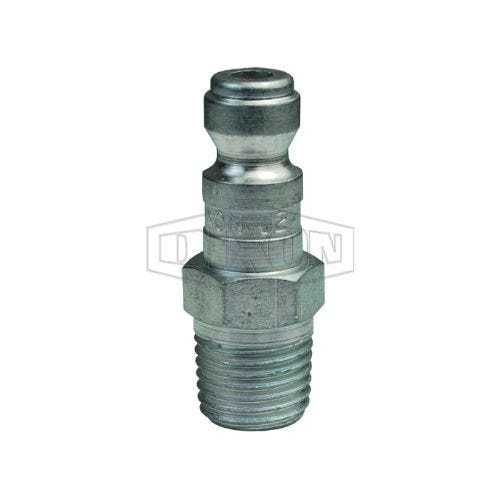 Dixon® J3M2 J Series Tru-Flate Automotive Quick Disconnect Pneumatic Plug, 1/4-18 Nominal, Quick Disconnect Plug x Male NPTF, 500 psi Pressure, Steel