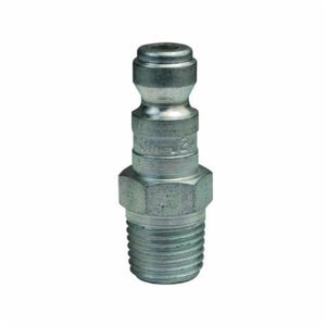Dixon® J4M6 J Series Tru-Flate Automatic Quick Disconnect Pneumatic Nipple, 3/4-14 x 1/2 in Nominal, Quick Connect Plug x MNPT, 500 psi Pressure, Steel