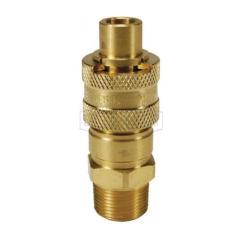 Dixon® N4BM8-B Dix-Lock™ Interchange Male Quick Disconnect Pneumatic End Plug, 1-11 Nominal, Quick Disconnect Plug x BSPT, Brass