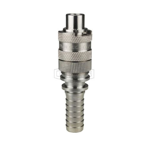 Dixon® Dix-Lock™ N4S8-SS N Series Interchange Quick Disconnect Pneumatic Plug, 1 in Nominal, Quick Disconnect Plug x Hose Barb, 500 psi Pressure
