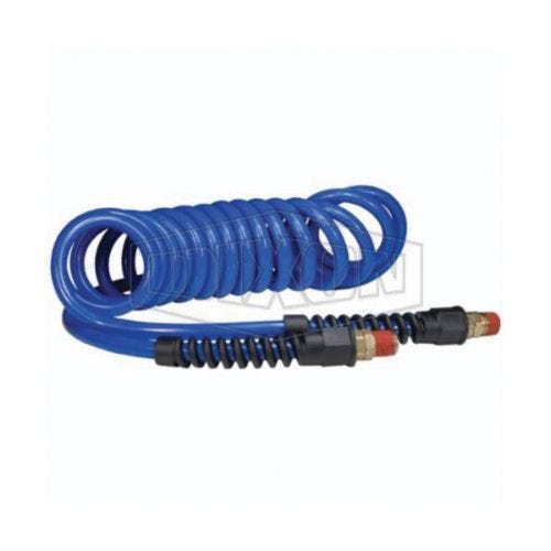 Dixon® PU1425 Self-Storing Air Hose, 1/4 in Nominal, MNPT End Style, 25 ft L, 145 psi Working, Polyurethane, Domestic