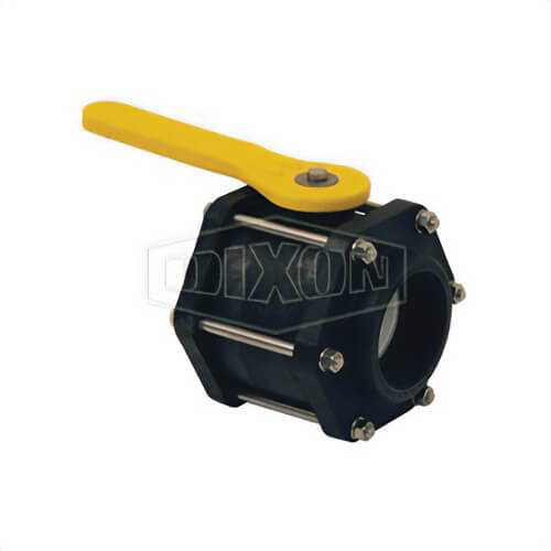 Dixon® PVFP300 6-Bolt Ball Valve, 3 in Nominal, FNPT End Style, Polypropylene Body, Full Port, FKM/PTFE Soft goods