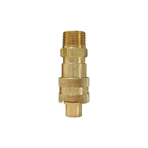 Dixon® N4M3-B Dix-Lock™ Bowes Interchange Male Quick Disconnect Coupler, 3/8-18 Nominal, Quick Disconnect Coupler x NPTF, Brass