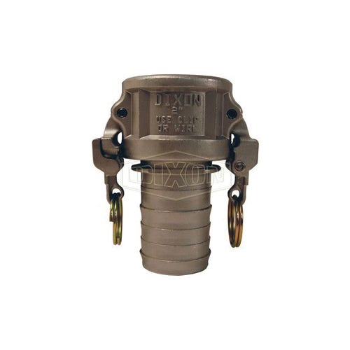 Dixon® RC200EZNO EZ Boss-Lock™ Type-C Cam and Groove Coupler, 2 in Nominal, Female Coupler x Hose Shank End Style, 316 Stainless Steel