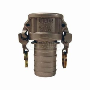 Dixon® RC400EZNO EZ Boss-Lock™ Type-C Cam and Groove Notched Coupler, 4 in Nominal, Female Coupler x Hose Shank End Style, 316 Stainless Steel, Domestic