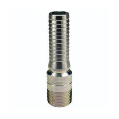 Dixon® The Right Connection™ STC20CS Crimp King Combination Nipple, 1-29/32 x 1-1/2 in, Hose Barb x MNPT, Carbon Steel, Zinc Plated, Domestic