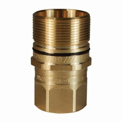 Dixon® W10F10-B W Series Wing Style Hydraulic Interchange Coupler, 1-1/4 in x 1-1/4-11-1/2 Nominal, Quick-Connect x Female NPTF, Brass Body/Buna-N Seal