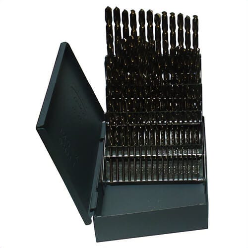 Drill America D/A60J-CO-SET 2-Flute Heavy Duty Premium Jobber Length Drill Set, #1 Min Drill Bit, #60 Max Drill Bit, 60 pc