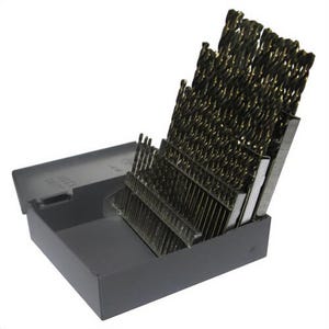 Drill America D/A60J-SP-SET 2-Flute Heavy Duty Premium Jobber Length Drill Set, #1 Min Drill Bit, #60 Max Drill Bit, 60 pc