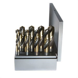 Drillco 1000C8 Silver and Deming Drill Set, 9/16 in Min Drill Bit, 1 in Max Drill Bit, 118° Drill Point Angle, 8 pc, Cobalt