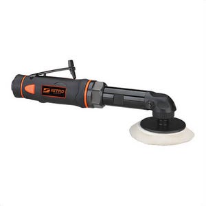 Dynabrade® Nitro Series™ EB3 Right Angle Extension Rotary Vane Buffer/Polisher, 3 in dia Pad, 3/8-24 Male Arbor/Shank, 1/2 hp, 23 scfm Air Flow, 90 psig