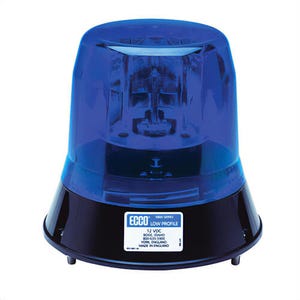 ECCO® 5813B 5800 Rotating Strobe Beacon, Blue, Halogen Lamp, 12 VDC/63 W, 4.9 A, 3-Bolt Flange Mount