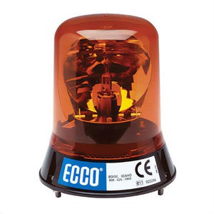 ECCO® 5840A 5800 Rotating Strobe Beacon, Amber, LED Lamp, 12 VDC/13 W, 6.7 A, 3-Bolt Flange Mount