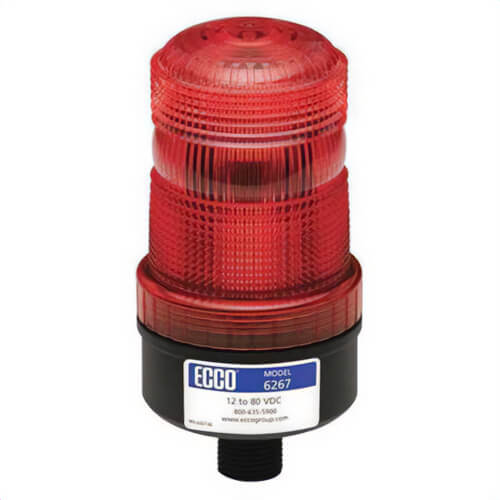 Ecco® 6267R LED Beacon, Medium Profile 12 to 80 VDC Pulse8
