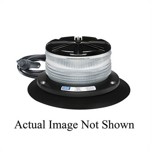 ECCO® Profile™ 7460CA-VM High Intensity Strobe Beacon, Amber, LED Lamp, 12 to 36 VDC, 46.3 W, 3.6 A, Vacuum Magnet Mount