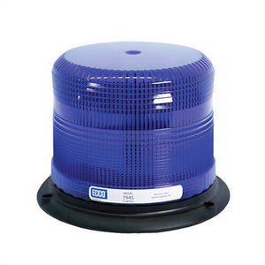ECCO® Pulse II® 7945B 360° Low Profile Strobe Beacon, Blue, LED Lamp, 12 to 48 VDC, 16 W, 1.3 A, 3-Bolt/Flange/Surface Mount