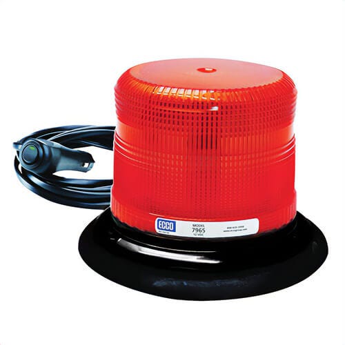 ECCO® Pulse II® 7965R-VM 360° Low Profile Strobe Beacon, Red, LED Lamp, 12 to 24 VDC/46.1 W, 3.6 A, Vacuum Magnet Mount