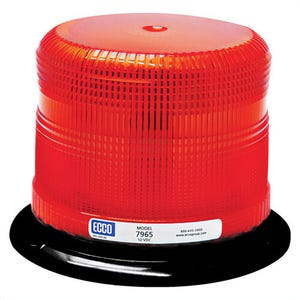 ECCO® Pulse II® 7965R 360° Low Profile Strobe Beacon, Red, LED Lamp, 12 to 24 VDC/46.1 W, 3.6 A, 3-Bolt/Flange/Surface Mount