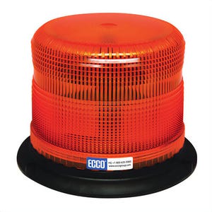 ECCO® Pulse II® 7980A 7900 360° Heavy Duty Strobe Beacon, Amber, LED Lamp, 12 to 24 VDC, 52.5 W, 3.6 A, 3-Bolt/Flange/Surface Mount
