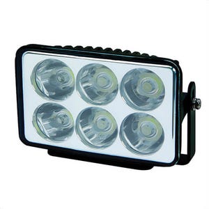 ECCO® EW2300 Heavy Duty Spot Beam Work Lamp, LED Lamp, 3100 Lumens Raw/2700 Lumens Effective, 12 to 24 VDC, Aluminum Housing, Glass Lens