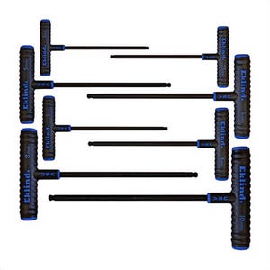 Eklind® 64808 Power-T™ Long Key Set with Holder, 8 pc, 2 to 10 mm Hex, T-Handle Handle, ANSI B18.3, Alloy Steel, Black Oxide