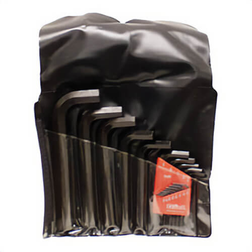 Eklind® 87170 Hex-L® Short Key Set with Pouch, 20 pc, 0.028 to 0.75 in Hex, L-Handle Handle, Alloy Steel, Black Oxide