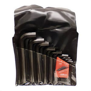 Eklind® 87170 Hex-L® Short Key Set with Pouch, 20 pc, 0.028 to 0.75 in Hex, L-Handle Handle, Alloy Steel, Black Oxide