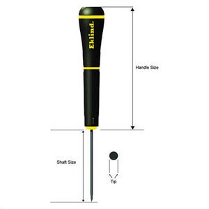 Eklind® 92025 PSD™ Precision Screwdriver, 2.5 mm Slotted Point, Black Oxide, ASME Specified, ANSI Specified
