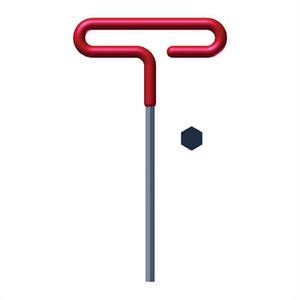 Eklind® 51208 Hex Key, Hex Drive, Cushion Grip/Loop T-Handle Handle, Alloy Steel, Black Oxide