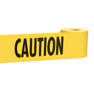 Empire® 71-0301 Standard Underground Barricade Tape, CAUTION Legend, Yellow, 3 in x 300 ft